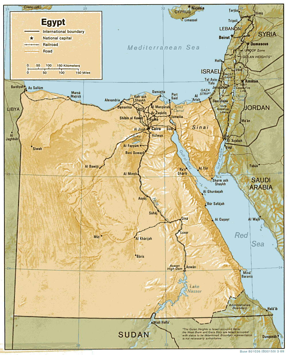 Подробная рельефная и политическая карта Египта. Египет – детальнаярельефная и политическая карта