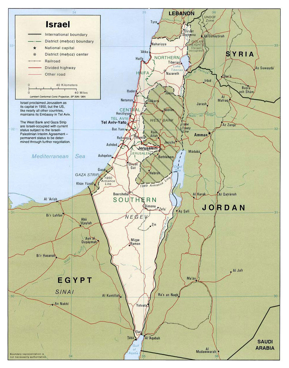 Детальная политическая карта Израиля. Израиль – подробная политическая карта