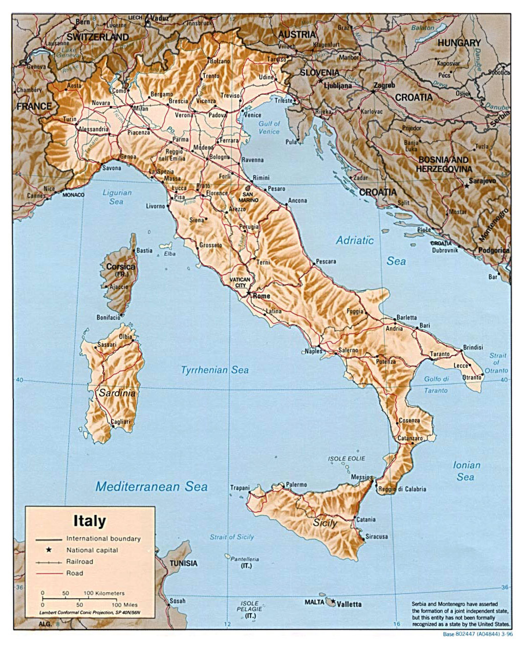 Детальная рельефная карта Италии. Италия – детальная карта рельефа