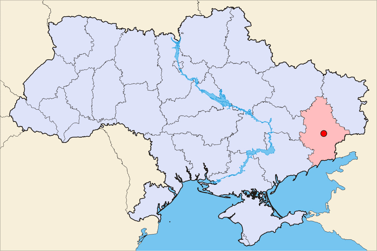 Большая подробная карта месторасположения Донецка. Донецк – большая ...